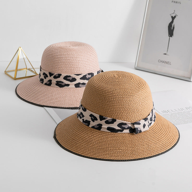 Sombreros de paja de leopardo de verano al por mayor