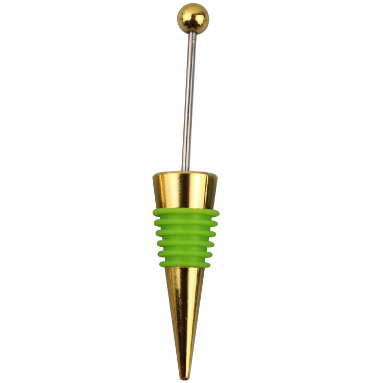 Wholesale Beadable Utensils DIY Zinc Alloy Gold Wine Stopper