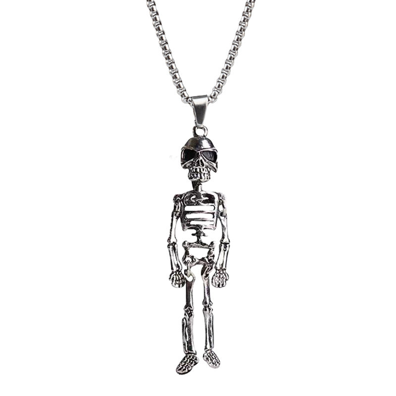 Wholesale Halloween Skeleton Personality Trendy Cool Sweater Chain Ornaments for Women
