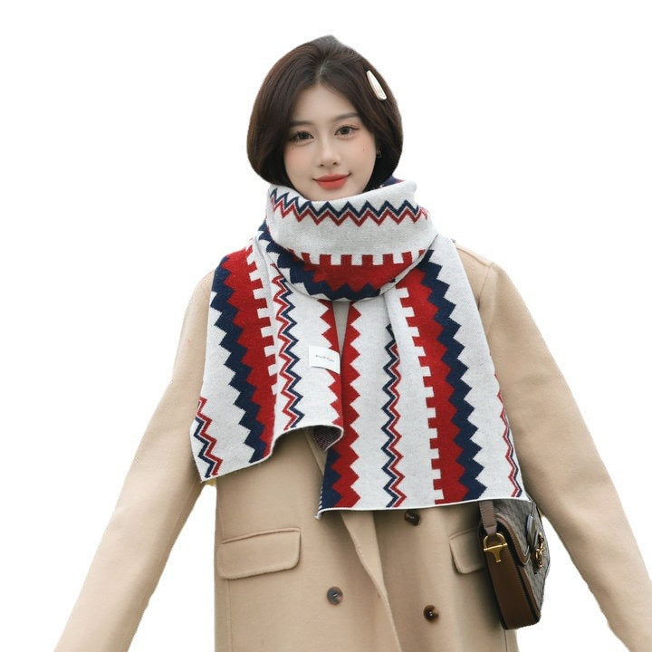 Wholesale Christmas Winter Imitation Cashmere Knitted Scarf