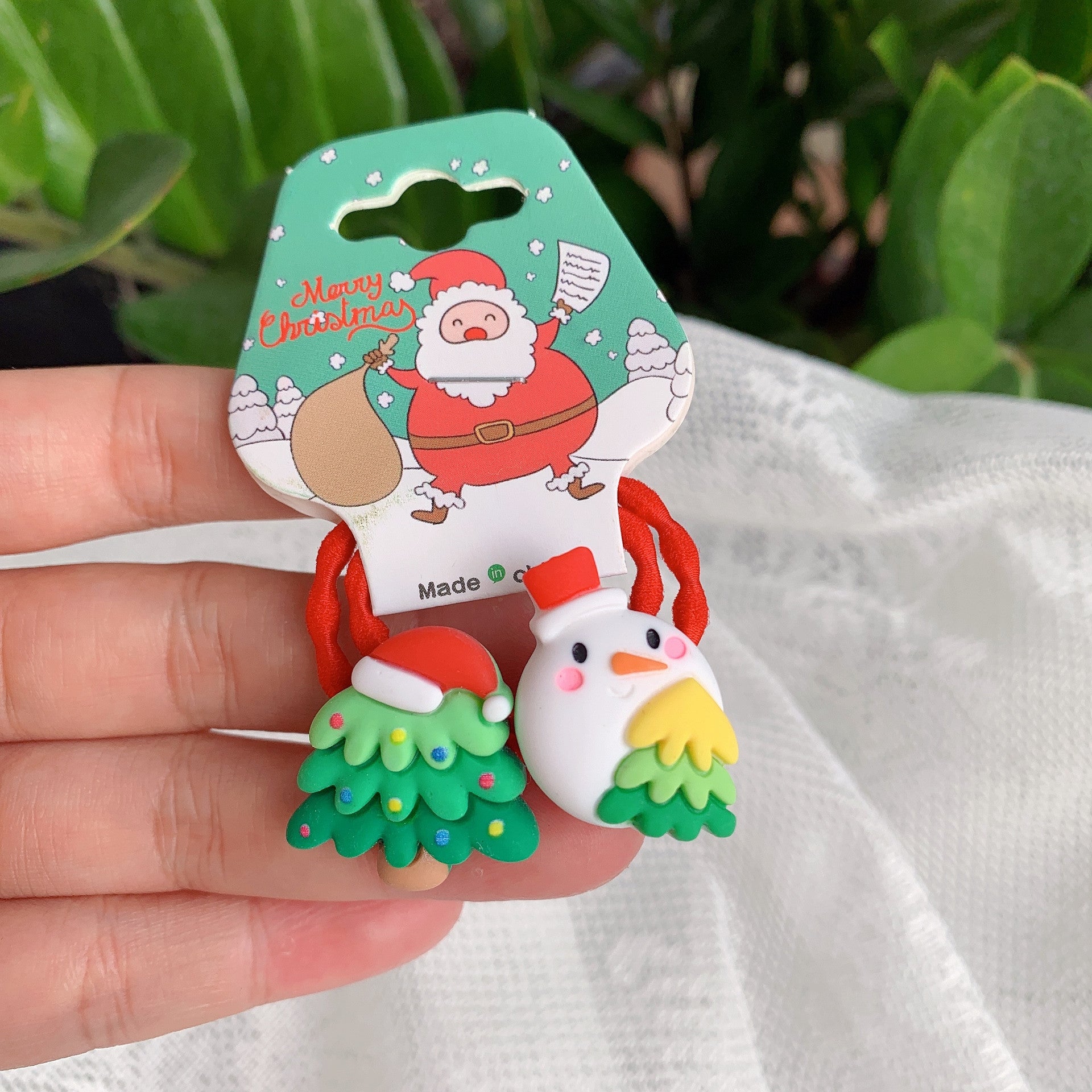 Wholesale Children's Cartoon Christmas Plastic Hair Ties