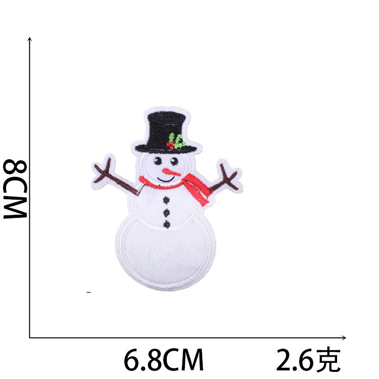 Wholesale Stylish Christmas Embroidered Patch Set Santa Snow Globe Polyester Iron On Appliques For Casual Clothing Boutique