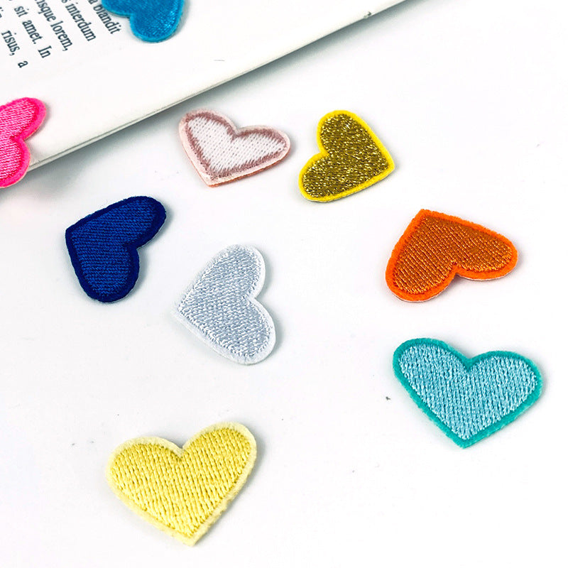 Wholesale Polyester Embroidered Heart Patch For Clothing Bags Shoes And DIY Accessories