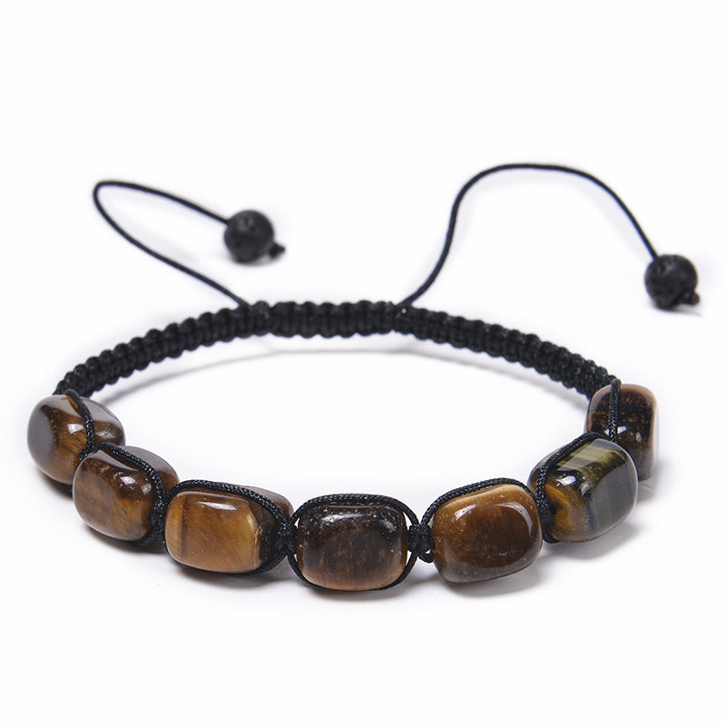 Wholesale Colorful Natural Stone Handwoven Tiger Eye Stone Agate Crystal Bracelets Yoga Bracelets