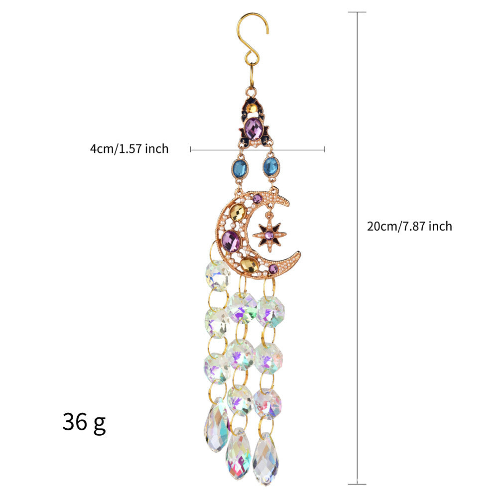 Wholesale colored diamond sun moon stars love wind chime