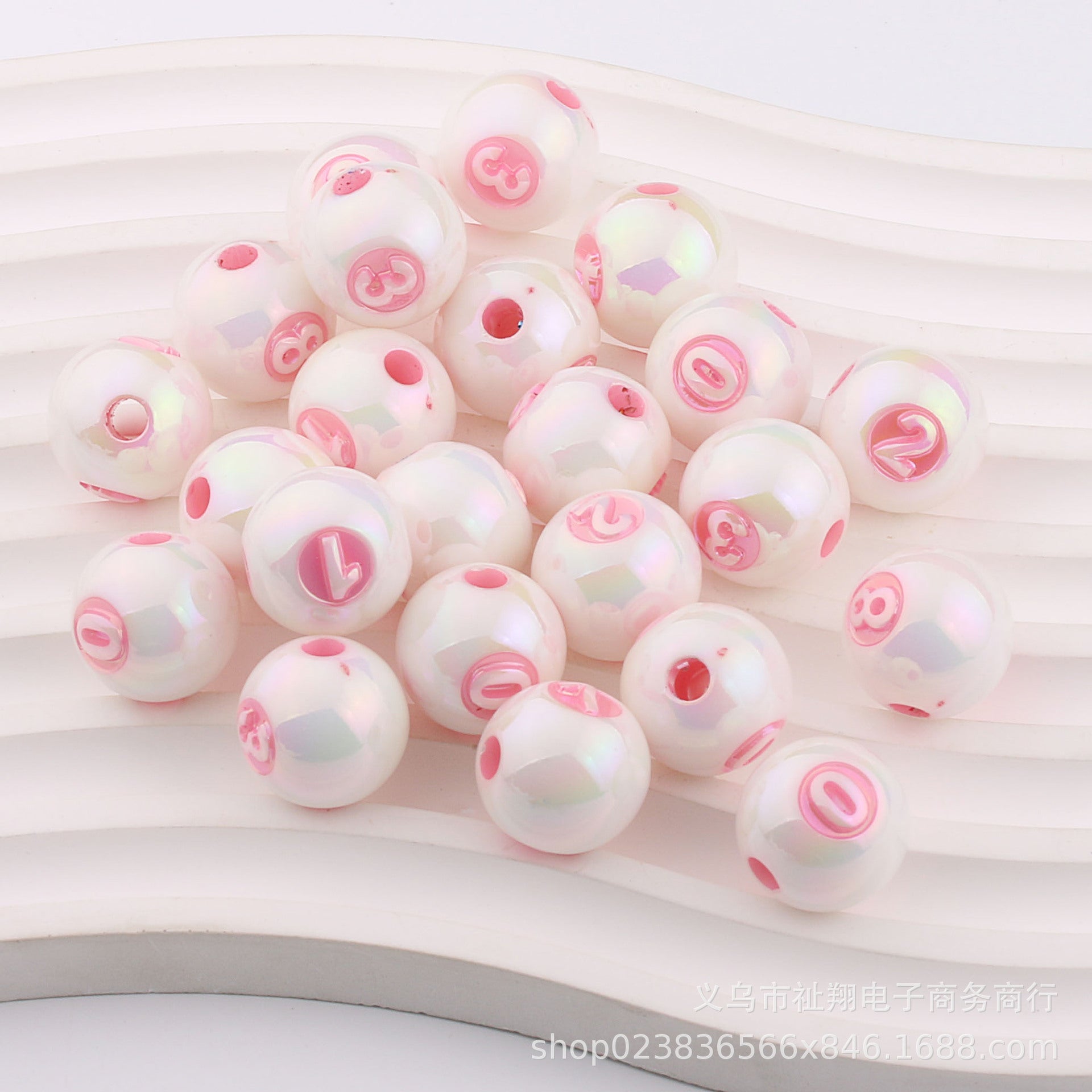 Wholesale 50pcs Mapei Color Digital UV Plating Color Straight Hole DIY Beads