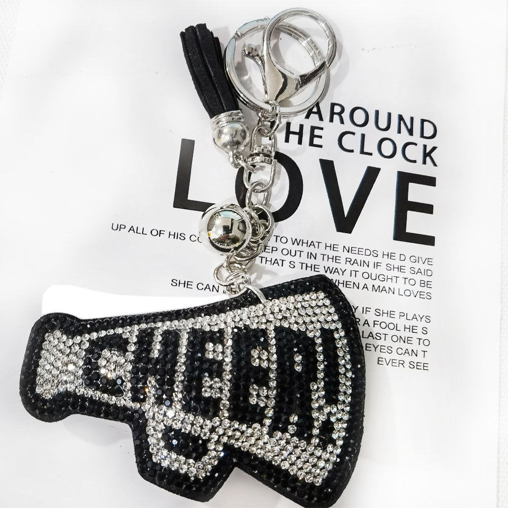 Wholesale 4pcs diamond-encrusted English letter CHEER key chain