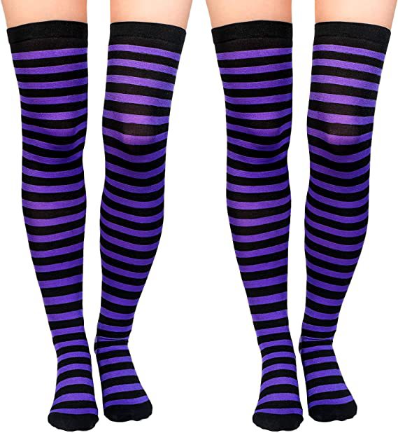Wholesale Christmas Halloween Over-the-Knee Striped Socks