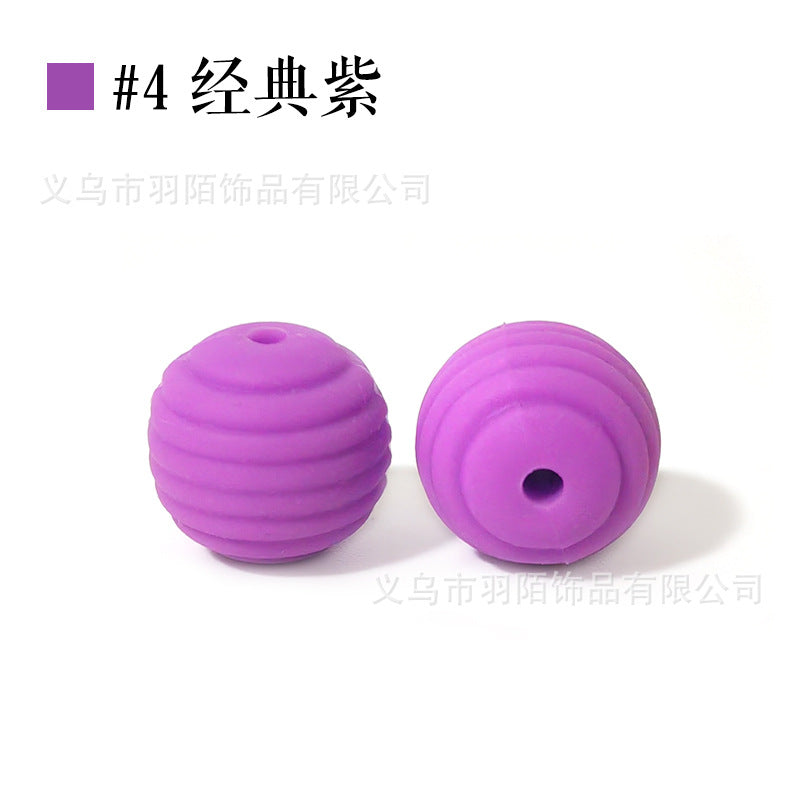 Wholesale 50PCS Silicone Thread Beads Silicone Beads Honeycomb Beads DIY Loose Beads