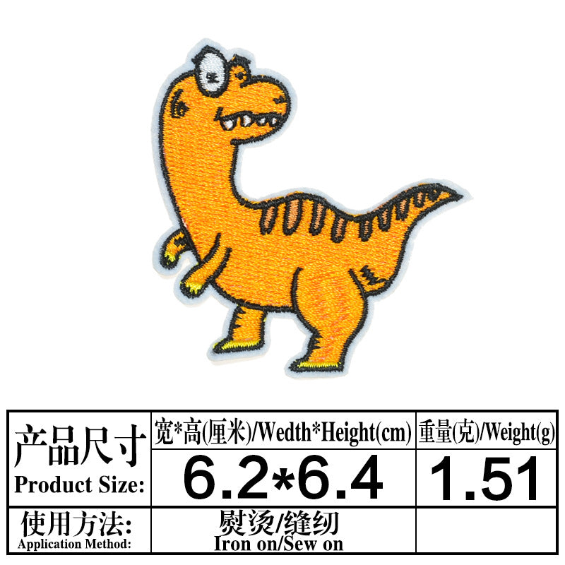 Wholesale Stylish Dinosaur Twill Embroidered Patch Iron On Applique For DIY Clothing And Bag Decoration