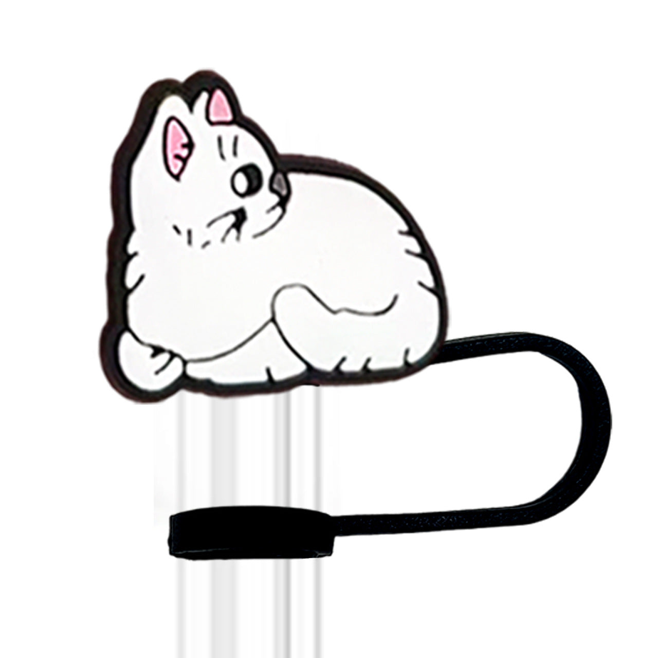 Wholesale 10pcs PVC 10mm Cute Cat Animal Straw Cover Cup Decoration