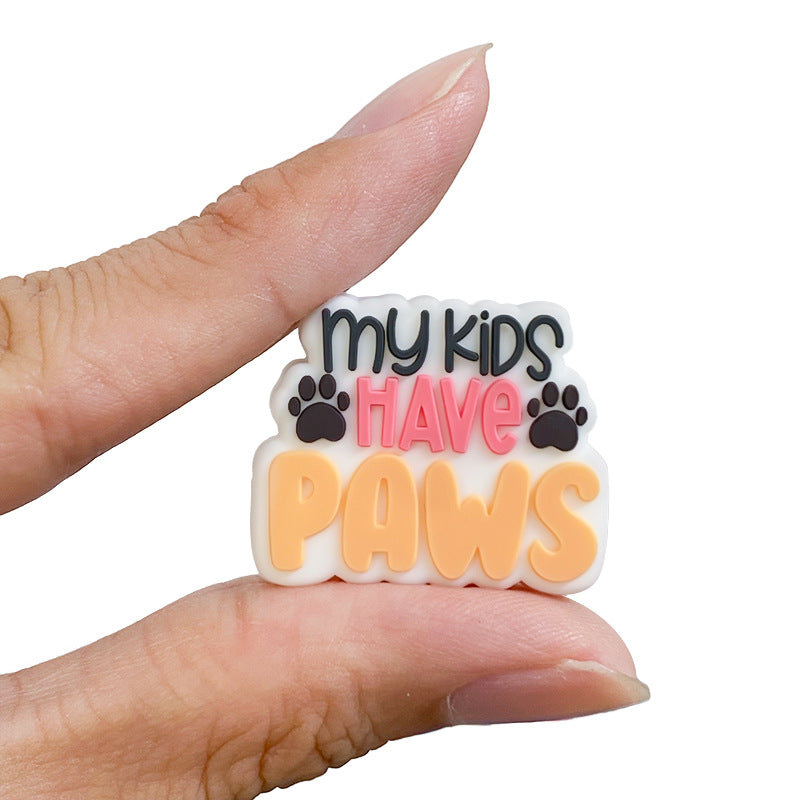 Wholesale 10PCS PAWS Food Grade Silicone Beads