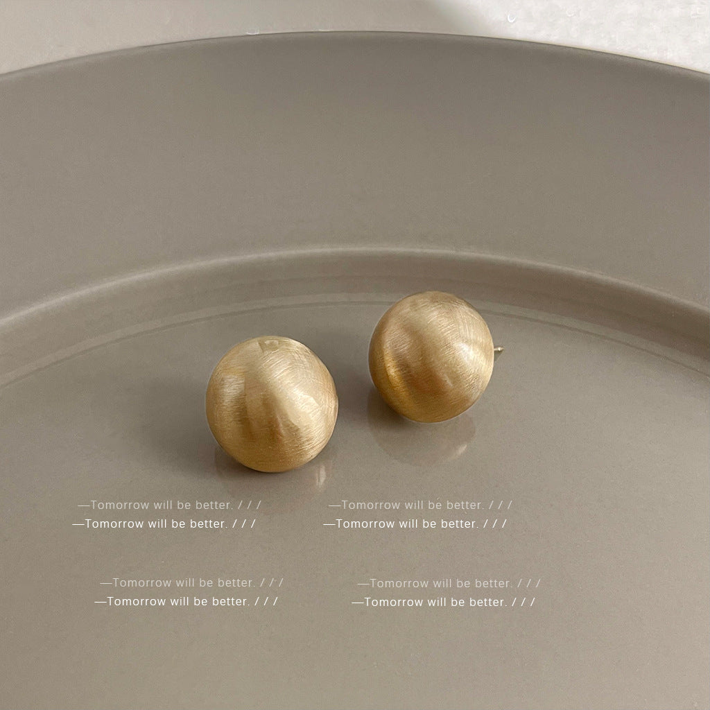 Wholesale Golden brushed frosted geometric earrings