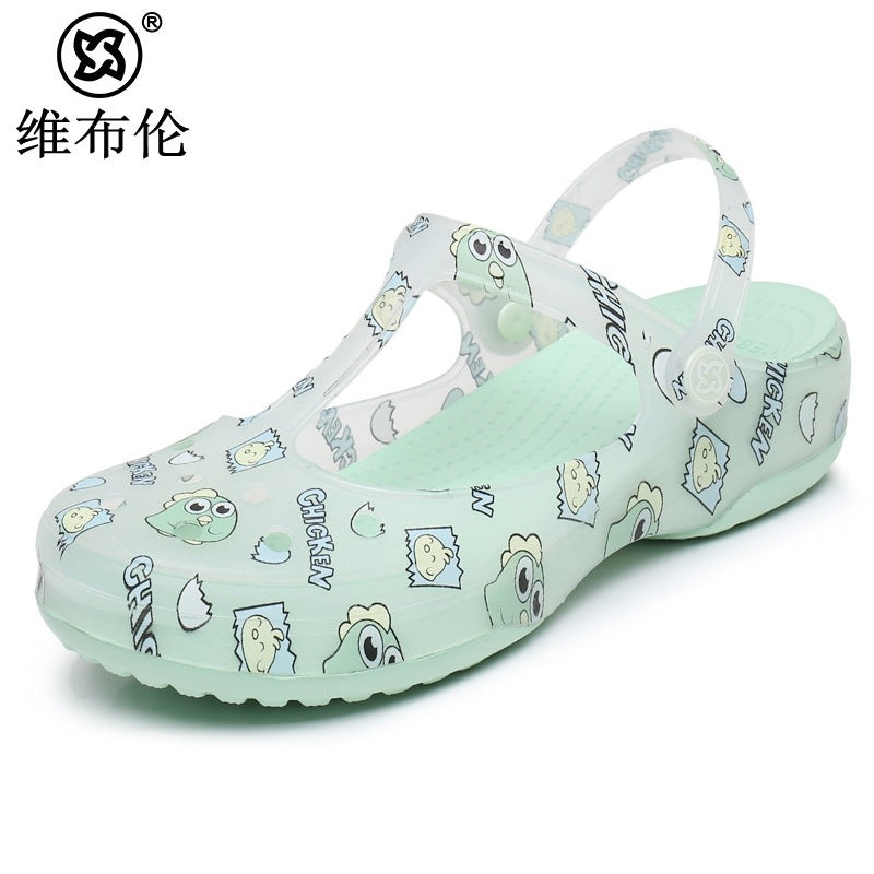 Wholesale Summer Outer Wear Rubber Seaside Beach Women Non-slip Mary Jane Slippers