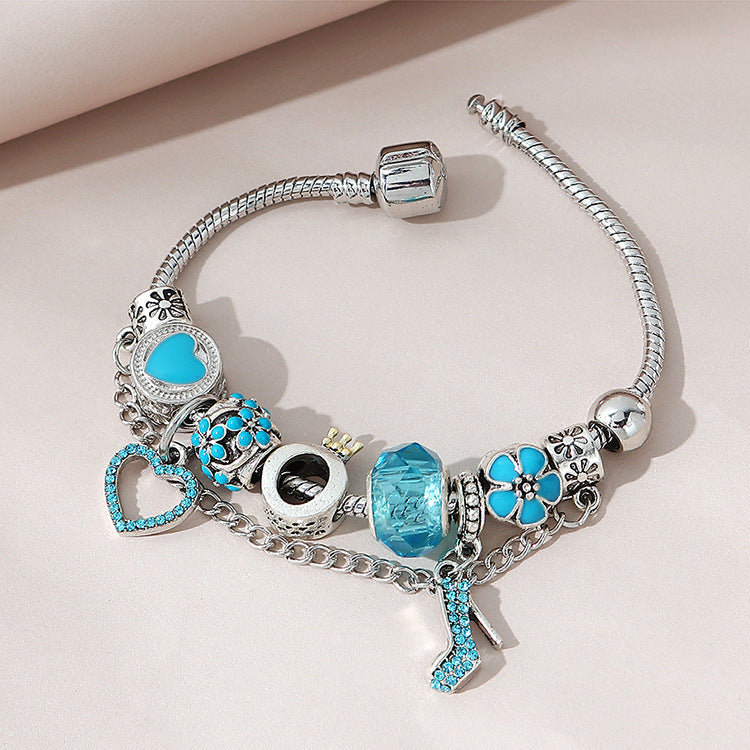 Wholesale Diamond Flower Love High Heels Bracelet