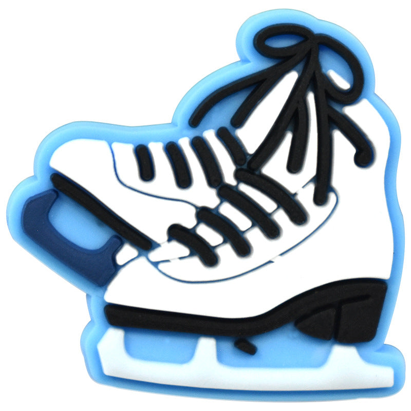 Wholesale Random 100pcs Winter Series Snowflake Christmas Hole Shoes DIY Shoes Decoration PVC Shoe Buckles