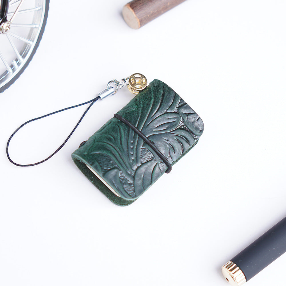 Wholesale mini pocket creative cowhide handmade multi-purpose leather notebook