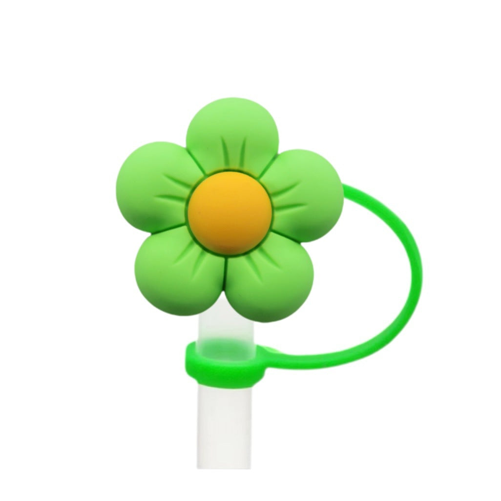 Wholesale Colorful flower series straw cap creative DIY straw plug