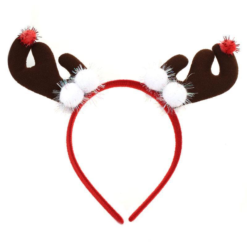 Wholesale Christmas Fabric Plush Antler Headband