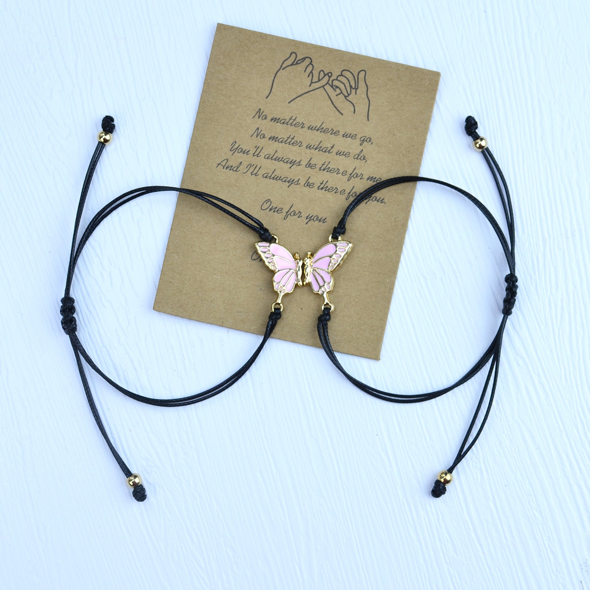 Wholesale Colorful butterfly hand woven adjustable bracelet