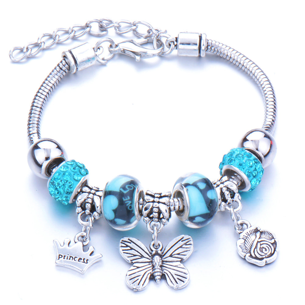 Wholesale Butterfly Pendant Multicolor Beaded DIY Bracelet