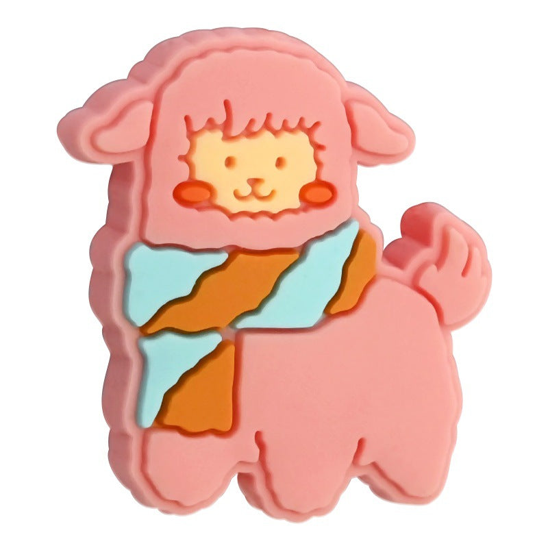 Wholesale Random 100pcs/pack  Cartoon Animal Series Soft Double-Sided Caramel Focal Beads