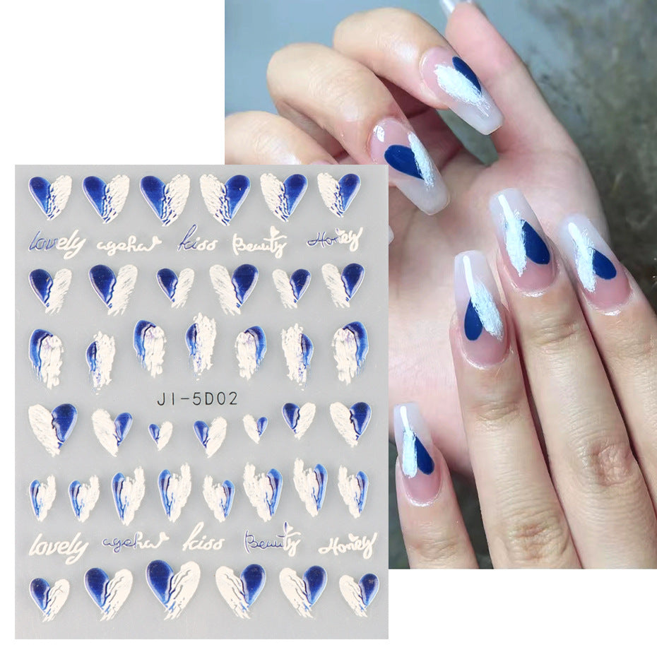 Wholesale 3pcs 5D nail art stickers