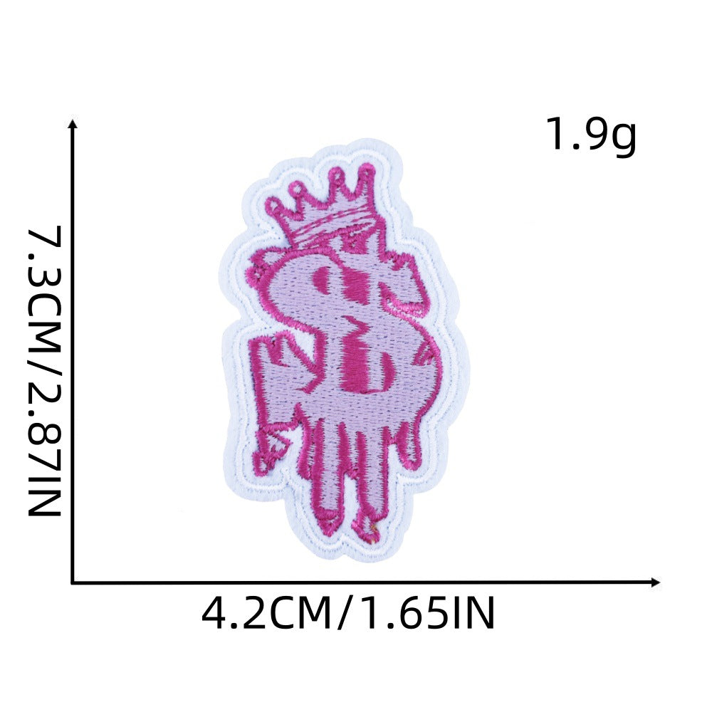 Wholesale Pink Cartoon Embroidery Iron On Patch For Kids Clothing DIY Accessory Gift