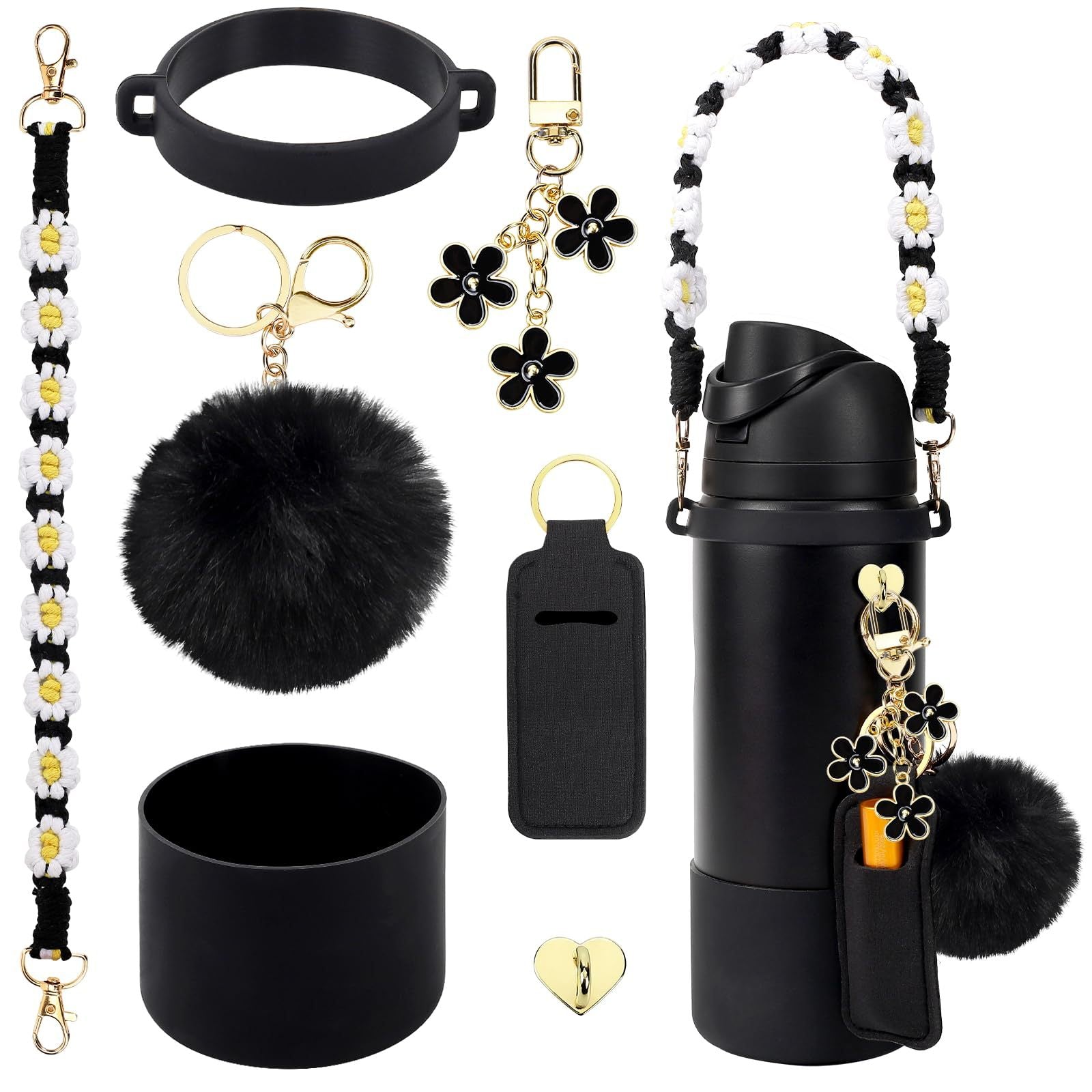 Wholesale Silicone Ring Grid Lipstick Bag Pendant Bow Set Water Cup Accessories