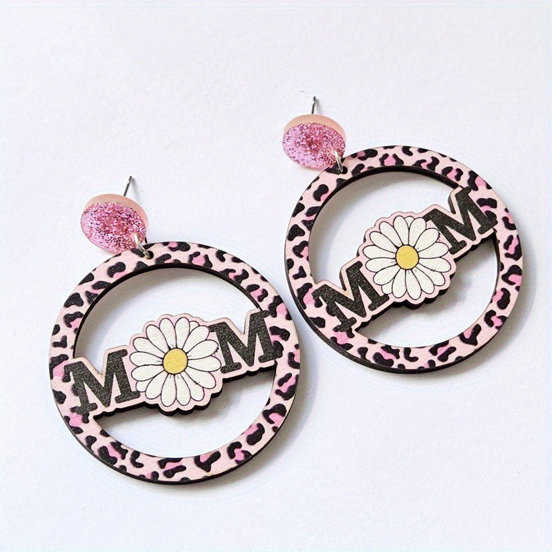 Wholesale Sunflower Daisy Butterfly Personalized Leopard Stripe Yak Cow Retro Earrings
