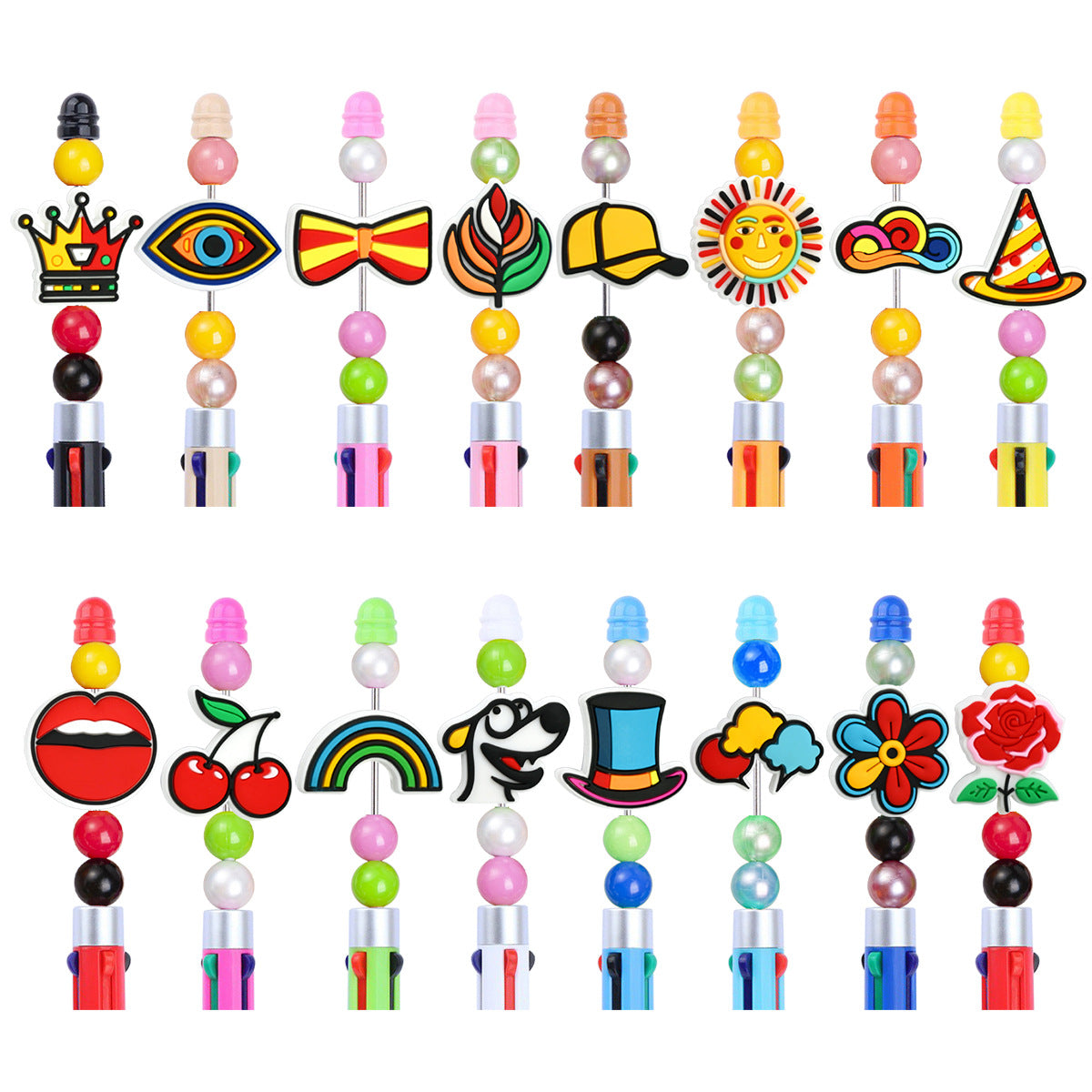 Wholesale  Random 100pcs/pack  Colorful Student Stationery Decorative Pen Beads