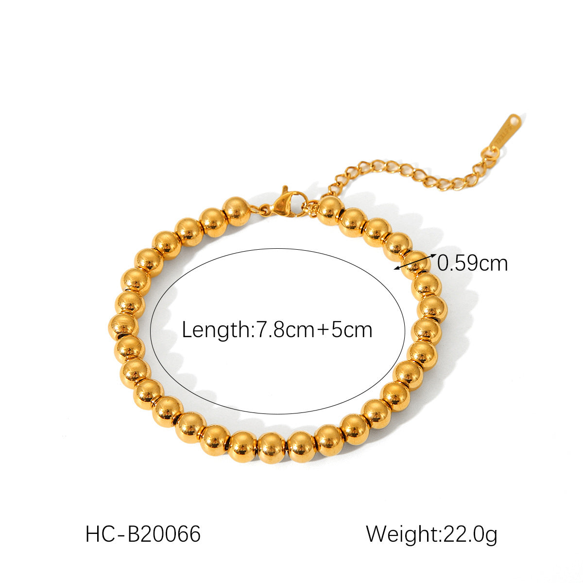 Wholesale Hot Selling 18K Gold Plated Bracelet Stainless Steel Bracelet Female INS Style Fashion Ball Ball Chain Handmade Chain Jewelry