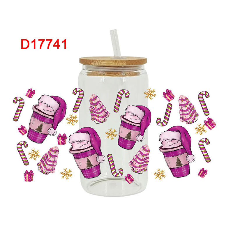 Wholesale Happy Christmas Series 16oz Cup UV DTF Wraps