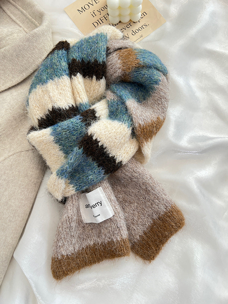 Wholesale Autumn and Winter Dopamine Mohair Warm Scarf