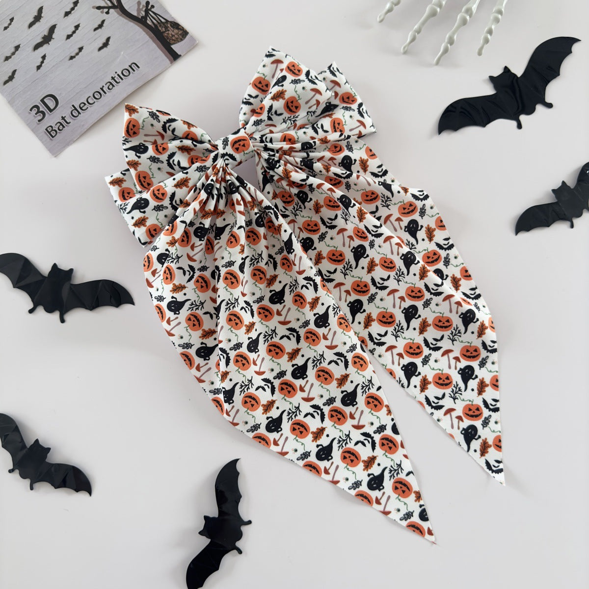 Wholesale  Hair Accessories Pumpkin Skull Ghost Hand Print Bowknot Hairpin