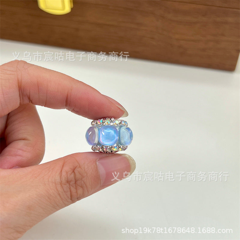 Wholesale 10pcs cat' s eye stone mocha cube  Acrylic Beads