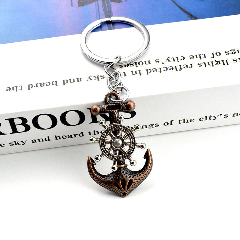 Wholesale personalized retro pirate ship keychain