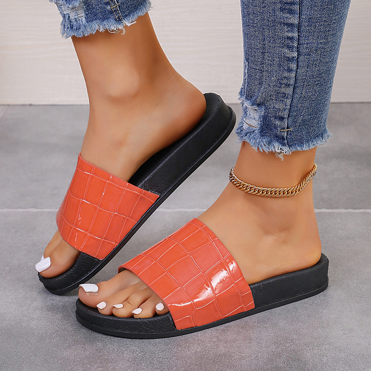 Wholesale Stone Pattern Thick-soled Slippers