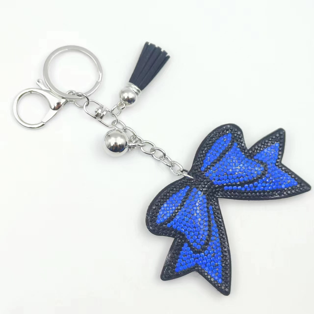 Wholesale 12pcs creative bow rhinestone keychain cute rhinestone bag tassel pendant