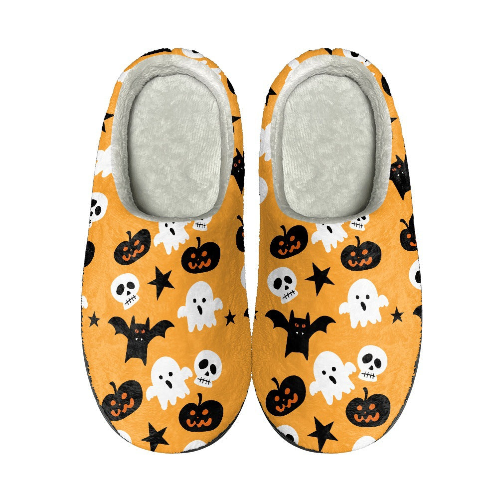 Wholesale Halloween Pumpkin Printed Cotton Slippers