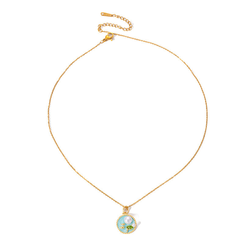 Wholesale Round pearl necklace clavicle chain versatile accessories