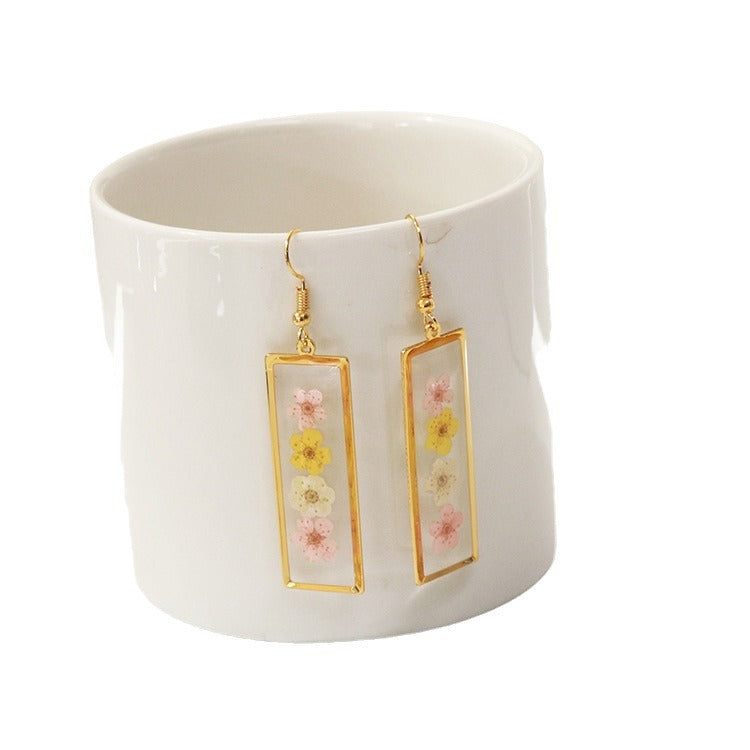 Wholesale 6pcs Real Flower Dried Flower Earrings