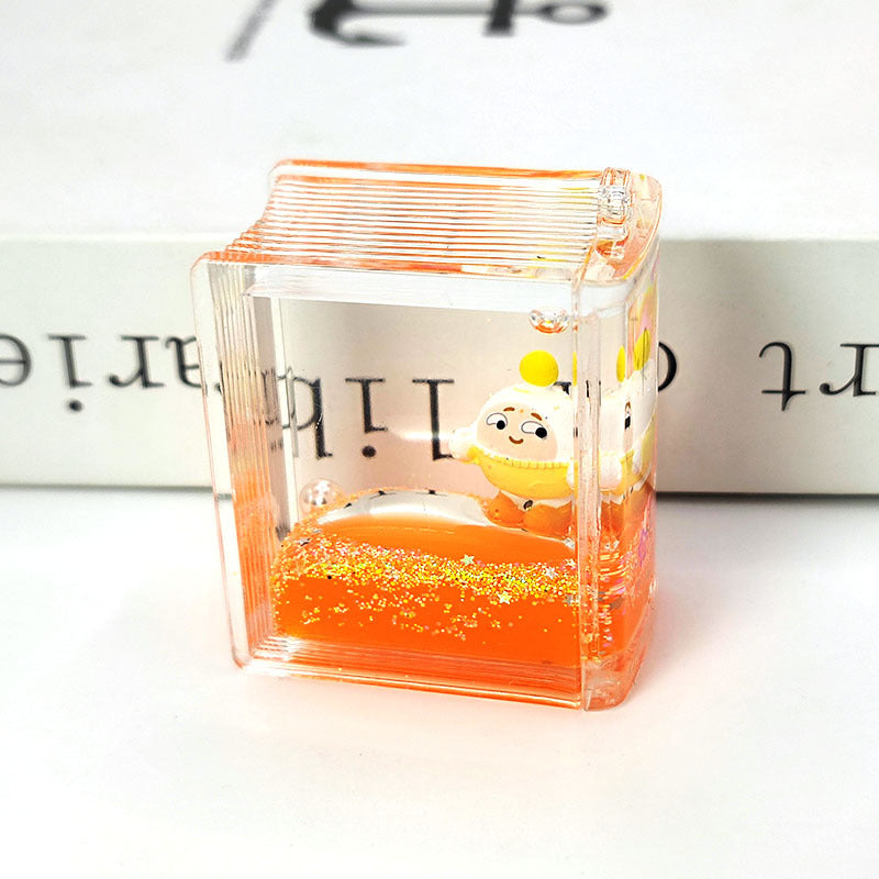 Wholesale Acrylic Oil-filled Double Drift Sand Bottle Key Chain Accessories