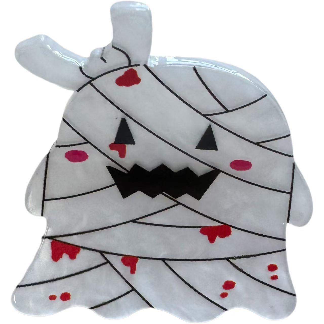 Wholesale  Dark Cartoon Hair Claw Clip Pumpkin Ghost Skull Design PVC Small Hair Accessory For Holiday Party Styling