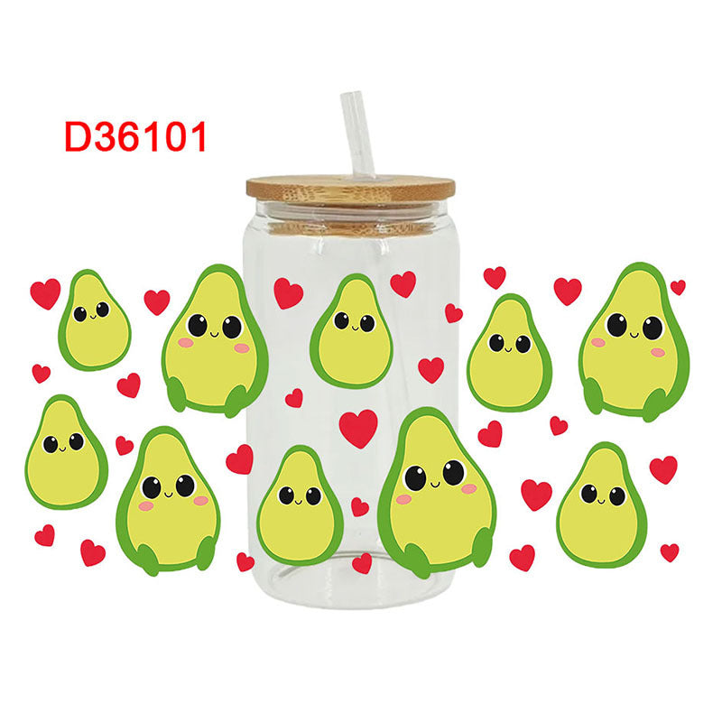 Wholesale UV transfer sticker for glass cups crystal label crystal sticker 16OZ UV DTF WRAPS
