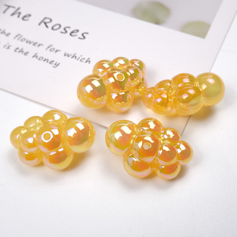 Wholesale 10pcs Transparent UV Colorful Perforated Cloud Acrylic Beads