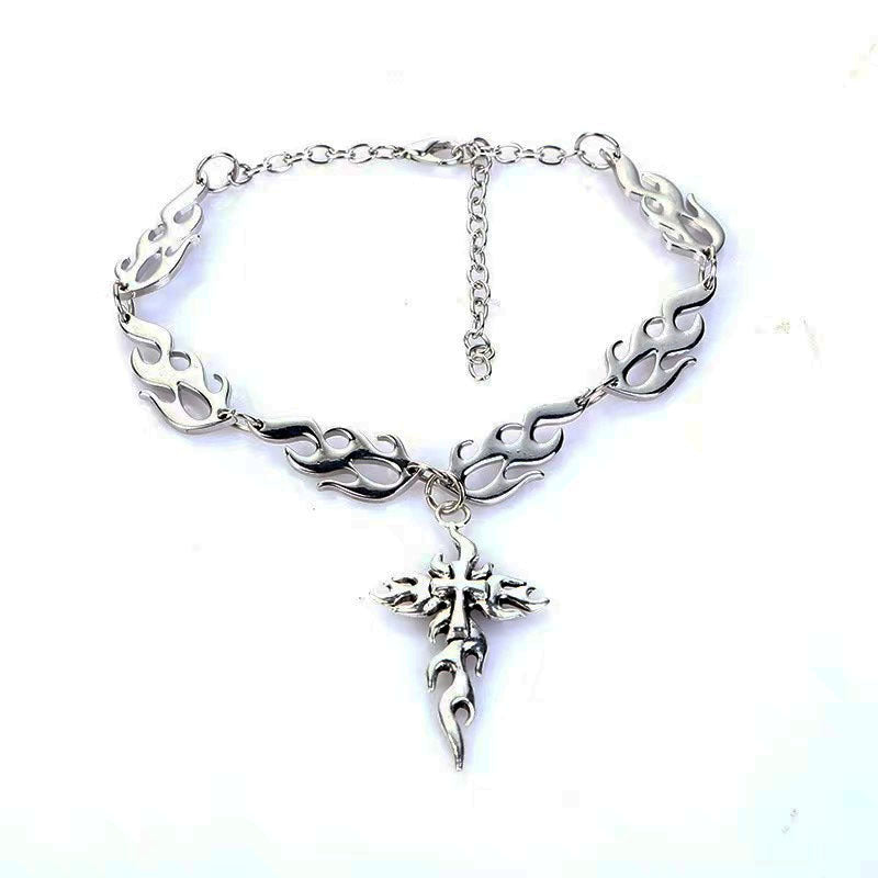 Wholesale Gothic cross necklace men and women hip hop couple pendant jewelry