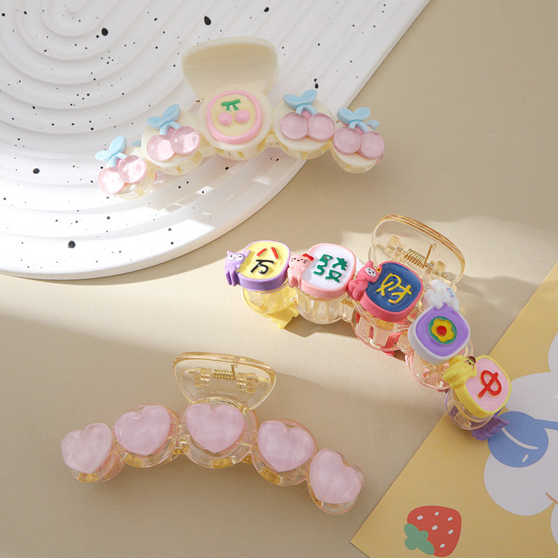 Wholesale  cat eye love shark clip small fresh hair clip