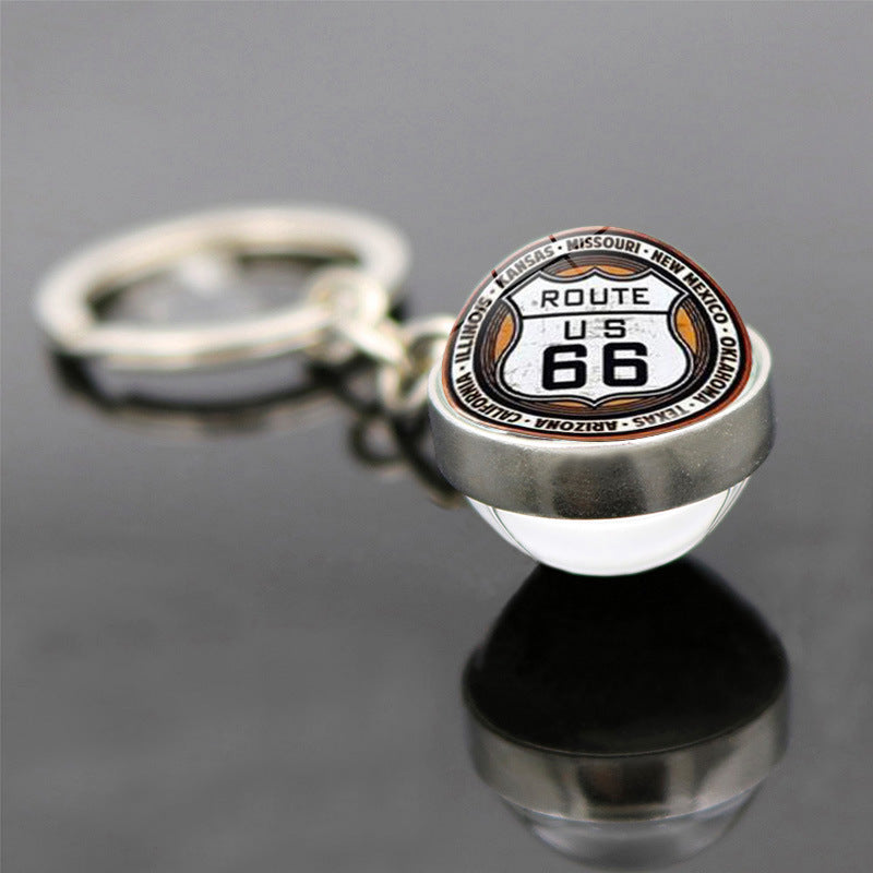 Wholesale US Route 66 Sign Zinc Alloy Keychains