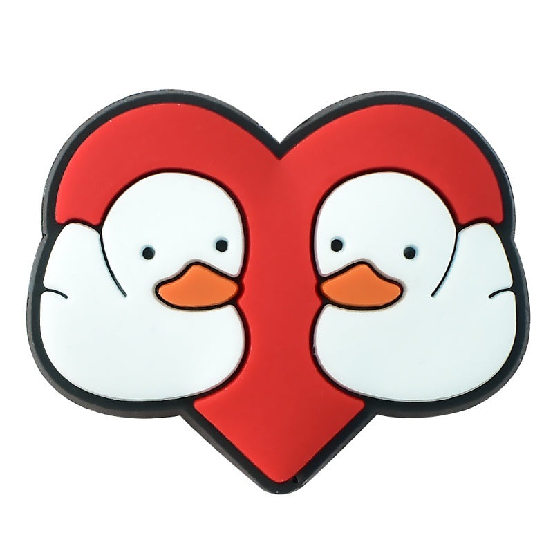 Wholesale Random 100pcs Valentine' s Day series cartoon PVC soft rubber double-sided beads